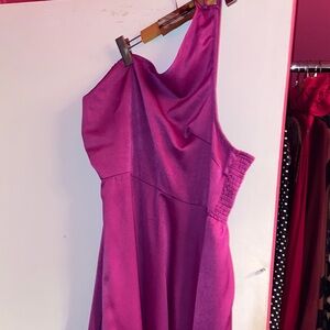 SHEIN One Shoulder Dress in Vibrant Purple
